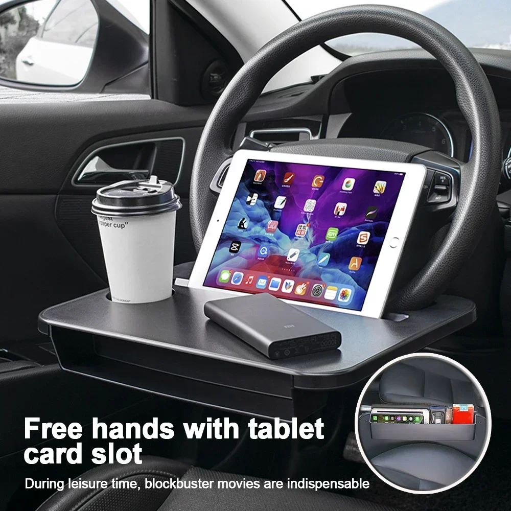 Laptop Accessories Table - Multifunktionaler Auto-Laptop-Tisch mit Halterung für Lenkrad,