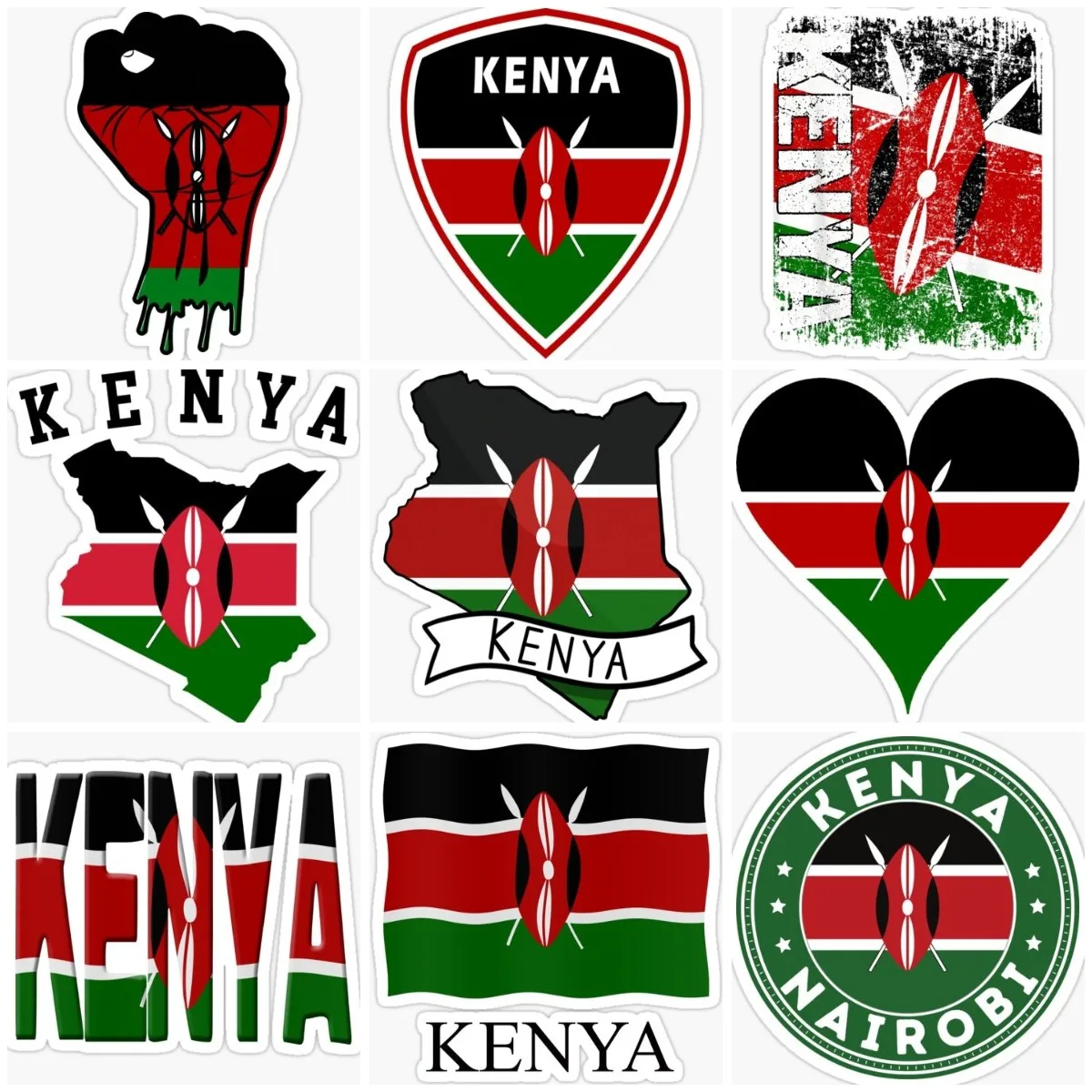 Laptop Accessories Kenya - Kenia Flagge Karte Emblem Kreative Aufkleber